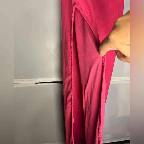 Pink Spaghetti strap dress w/ Slit Contour Collection - Picture 3 of 9